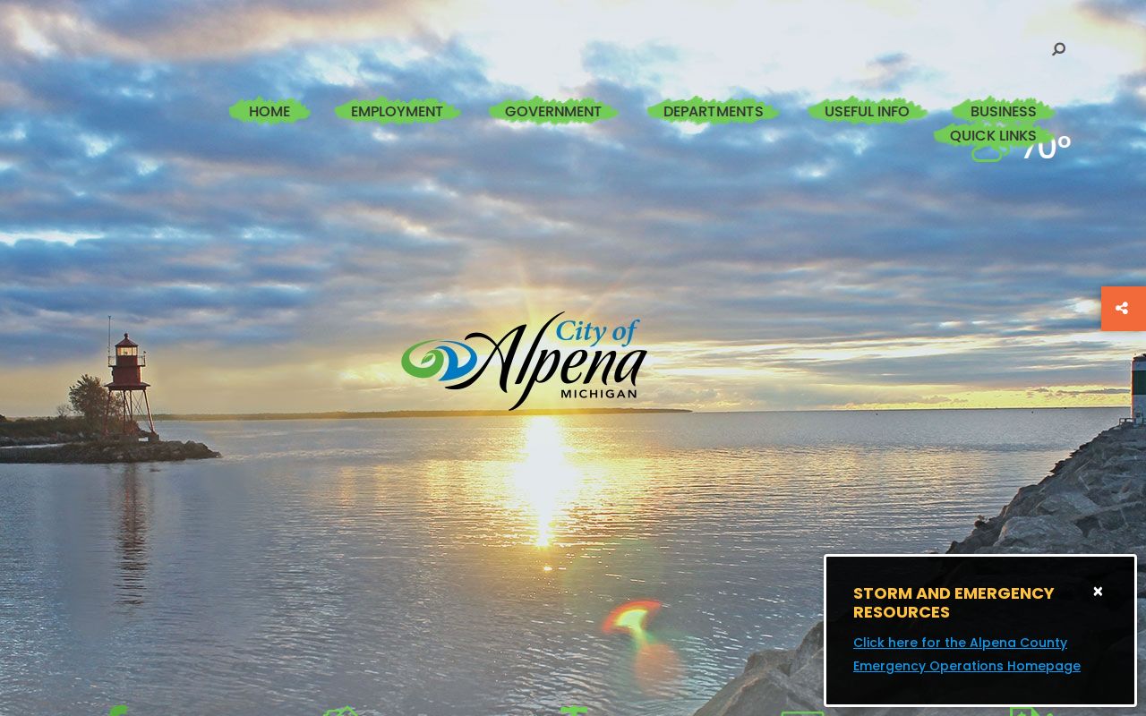 Official City of Alpena website used to verify current police and records links